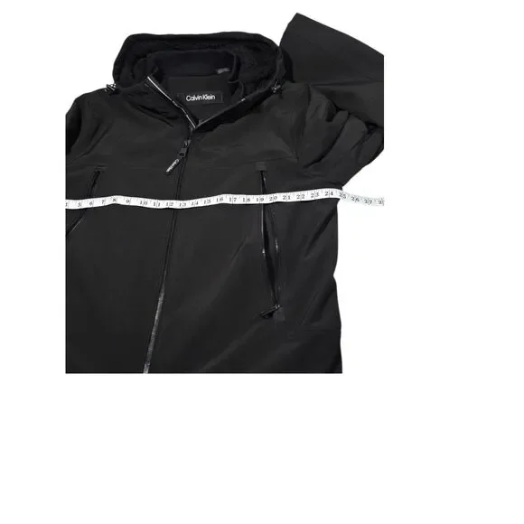 NWT Calvin Klein Men L Sherpa Lined Soft Shell Jacket Black Infinite Stretch 225 - Picture 9 of 14
